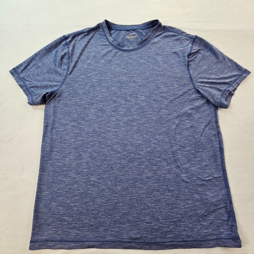 J.CREW Performance Blue Short Sleeve Polyester Spandex T-Shirt Men's L